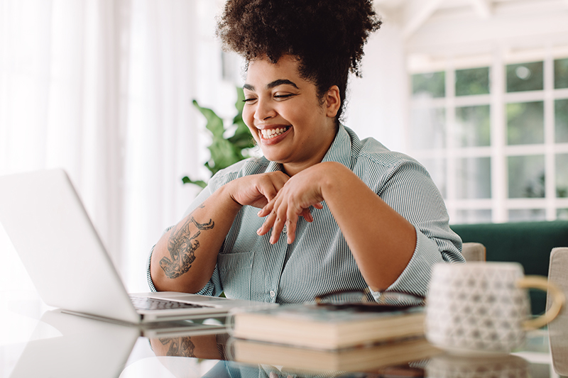 African American Woman using The Eagle Learning Institute